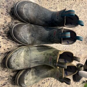 XTRATUF Ankle Deck Boots in Green and blue